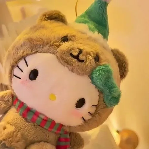 Ảnh profile tối giản Kitty pastel dùng đường nét gọn và phẳng cảm xúc