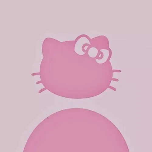 Ảnh avatar Hello Kitty vô tri với phong cách tối giản và biểu cảm phẳng nhẹ mắt
