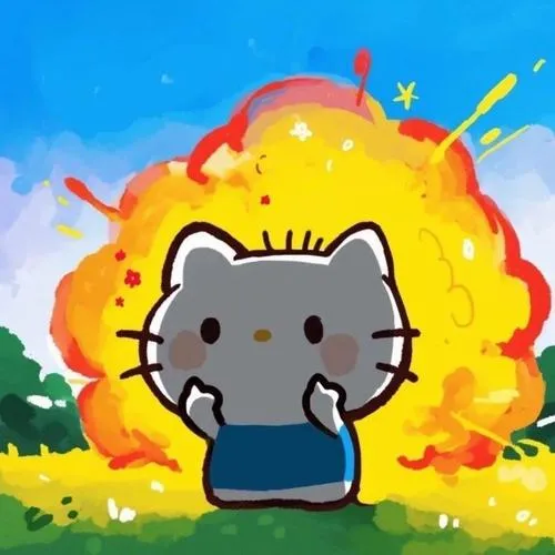 Ảnh avatar Hello Kitty hiệu ứng nhiễu phẳng cảm xúc