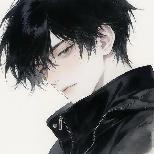 Ảnh hiển thị anime boy manga style với ánh mắt lạnh