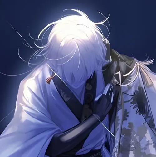 Hình đại diện ngầu anime boy ánh mắt sâu trên nền đơn sắc