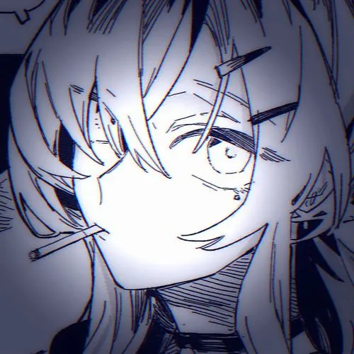 Ảnh avatar Facebook anime trắng đen phát sáng