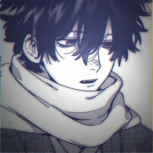 Hình profile anime trắng đen ánh sáng phát quang