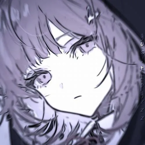 Ảnh cá nhân Zalo anime trắng đen phát sáng mờ