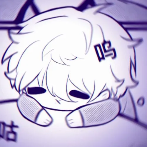 Ảnh đại diện anime trắng đen phát sáng viền thần thái