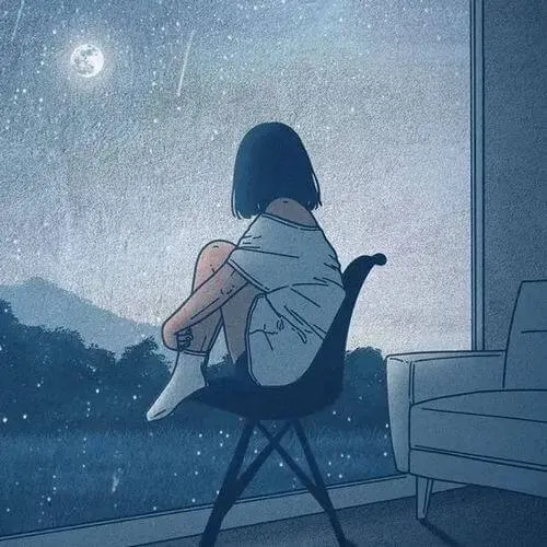 Ảnh profile trầm phản ánh nỗi buồn lặng lẽ qua ánh mắt buồn.