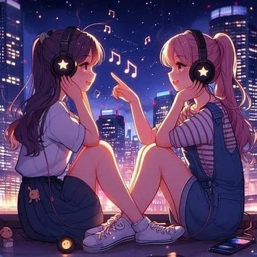 Avatar đôi quay lưng bố cục song song tạo sự gắn kết