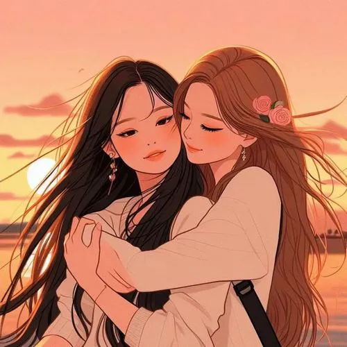 Avatar đôi chung khung hình thể hiện kết nối tình bạn tự nhiên gần gũi