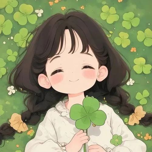 Ảnh profile Tiktok cỏ bốn lá trung tâm lan năng lượng xanh