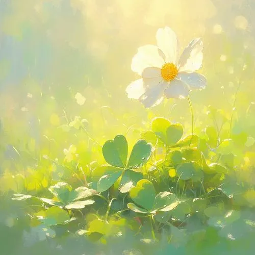Hình đại diện ngầu cỏ bốn lá tương phản nhẹ may mắn