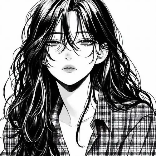 Hình đại diện cute suy tư trong monochrome mood nặng lòng