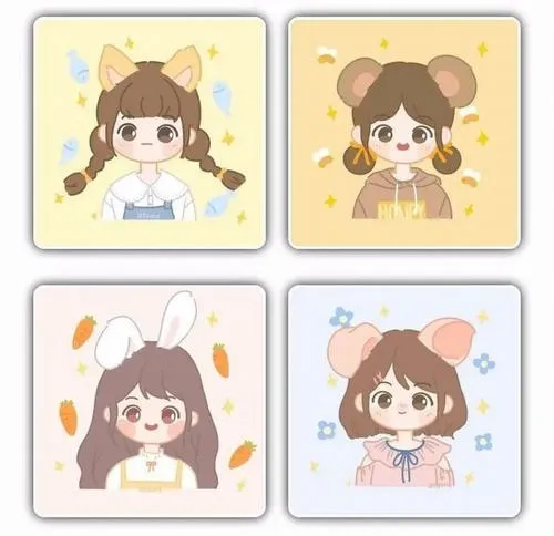 Hình avatar cute của đội nhóm 4 thành viên truyền vui vẻ và gắn kết.