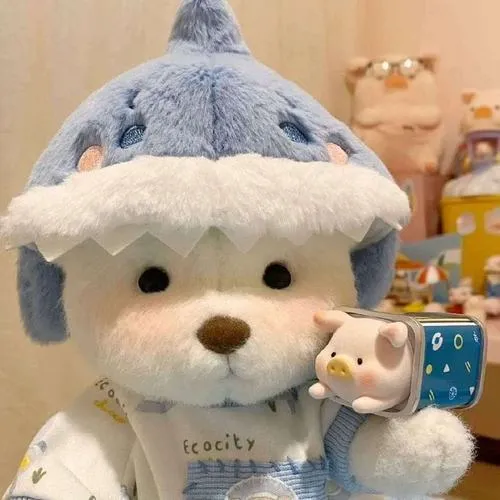 Avatar dễ thương gấu bông biểu cảm mềm mại nền trơn pastel