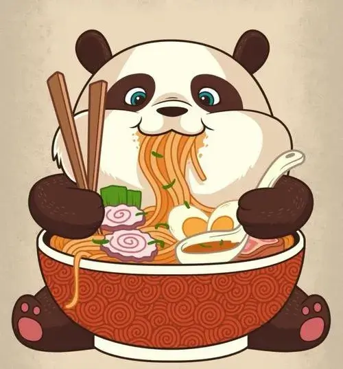 Hình đại diện ngầu gấu trúc hoạt hình bố cục chính diện cá tính nhẹ