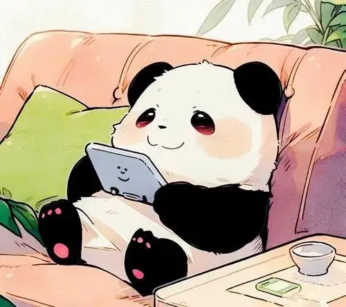 Avatar panda dễ mến chibi phong cách hoạt hình nền pastel