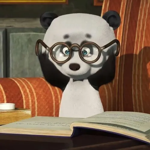 Ảnh hiển thị gấu trúc hoạt hình phù hợp mạng xã hội