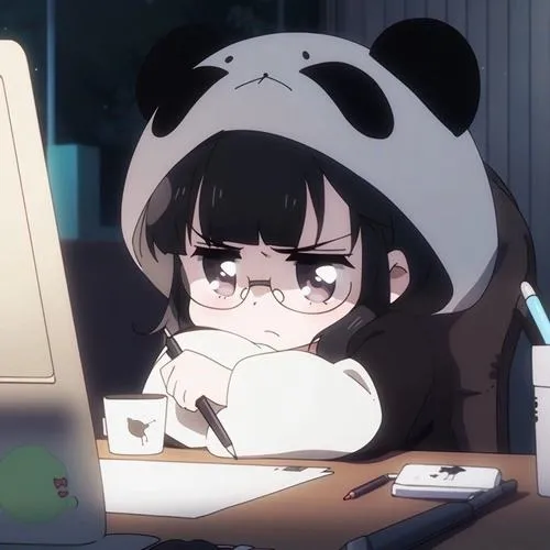 Ảnh cá nhân gấu trúc tối giản nền đơn sắc nhẹ nhàng