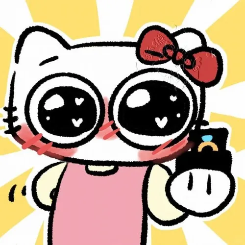 Hình avatar Hello Kitty phụ kiện nơ đặc trưng tối giản