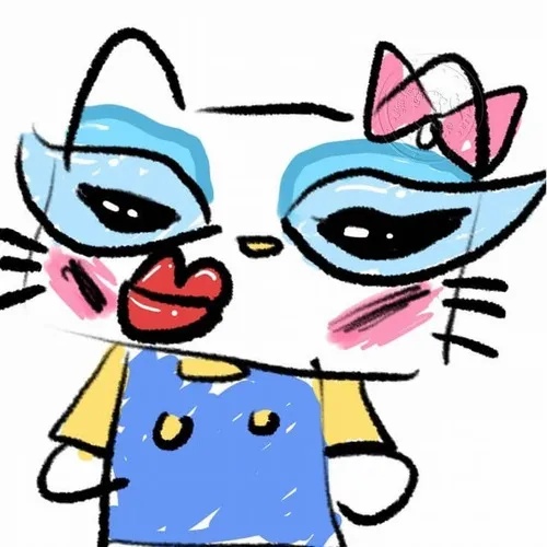 Ảnh trang cá nhân Hello Kitty nền pastel đều màu