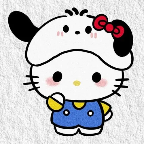 Ảnh avatar Hello Kitty nơ trên đầu chi tiết tối giản