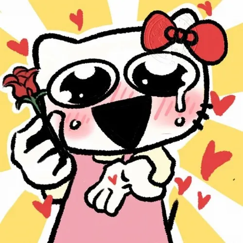 Hình profile Hello Kitty bố cục đơn giản dễ nhận diện