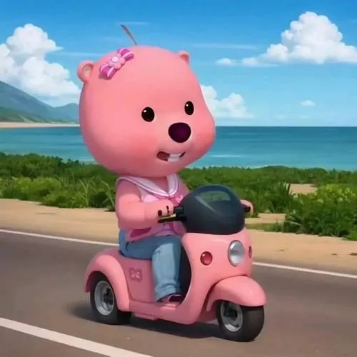 Hình profile Loopy màu hồng nhạt chi tiết bo tròn thân thiện.