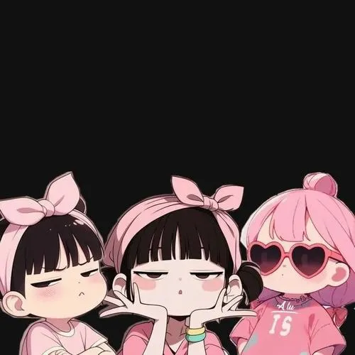 Avatar bạn thân ba người màu sắc nhẹ cảm giác thân thiện.