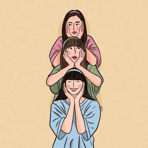 Ảnh đại diện nhóm ba người biểu cảm đồng bộ rất cute.