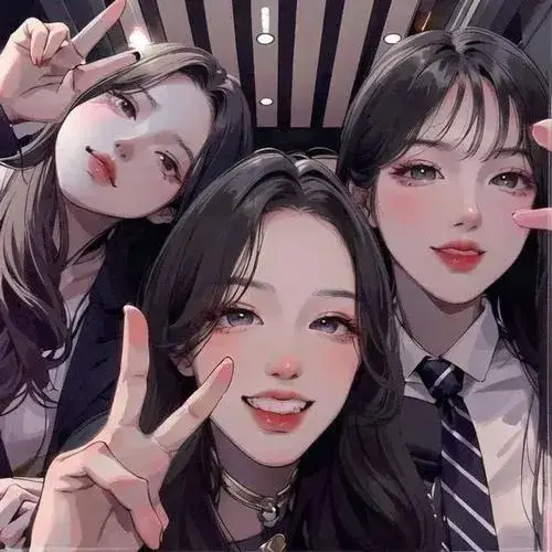 Avatar vô tri ba người tư thế ngố tàu vibe vui nhộn.