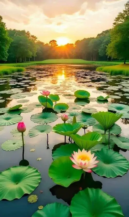 Ảnh hoa sen tinh khiết với giọt sương bám cánh rõ nét.