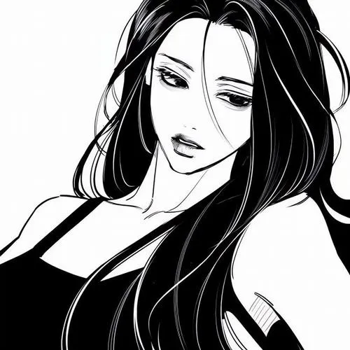 Avatar hoạt hình Nhật lineart tối giản nhấn khuôn mặt