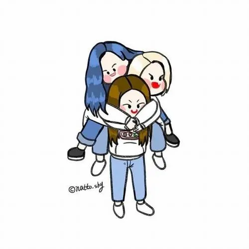 Ảnh đại diện team ba người phong cách cute với biểu cảm tỉnh bơ.