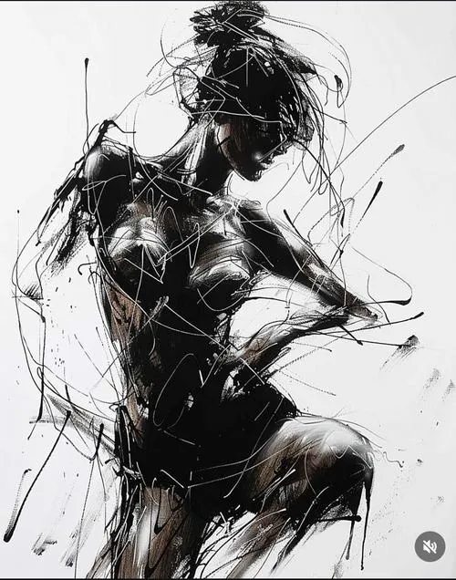 Tranh nude tinh tế dùng ánh sáng tạo khối gợi cảm xúc thân thể.