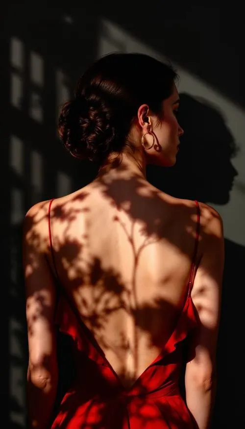 Hình khỏa thân tối giản đặt nền trơn làm dịu nhịp ảnh.