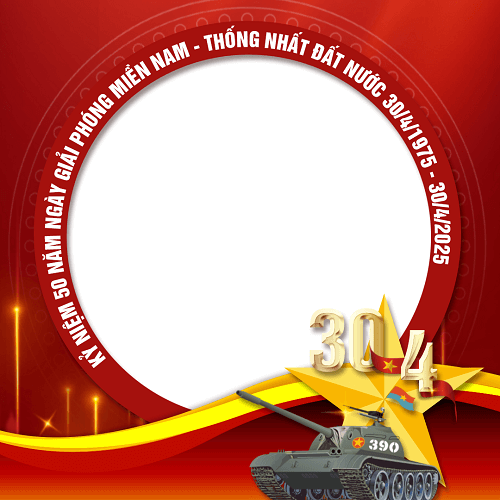 Khung ảnh đại diện kỷ niệm 50 năm với typography trang trọng