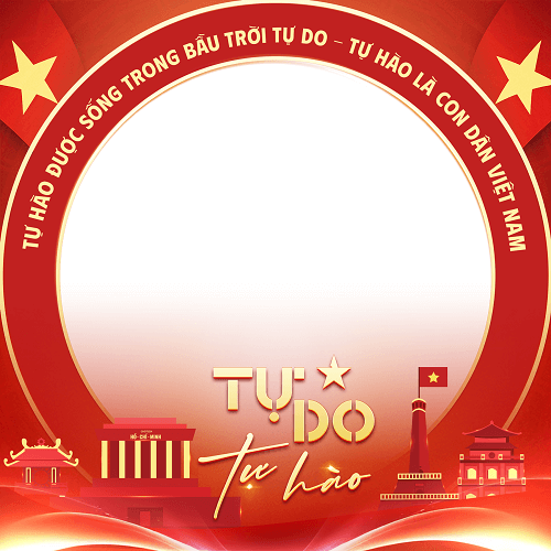 Ảnh đại diện 30 tháng 4 với viền đỏ vàng trang nghiêm