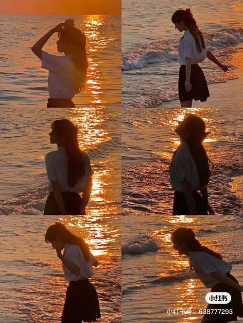 Tạo dáng chụp biển thả lỏng tay chân theo nhịp chuyển động.