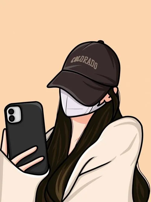 Avatar cartoon girl che mặt giúp ảnh đại diện trông bí ẩn và cuốn hơn