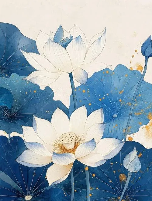 Hoa sen trắng biểu trưng siêu thoát tối giản tâm linh