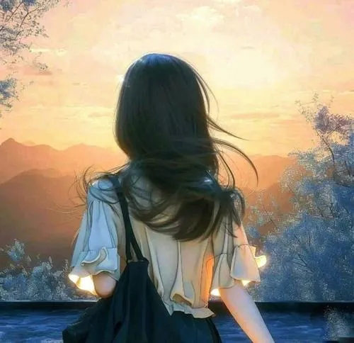 Ảnh hiển thị nữ quay lưng với phông nền blur và màu trầm