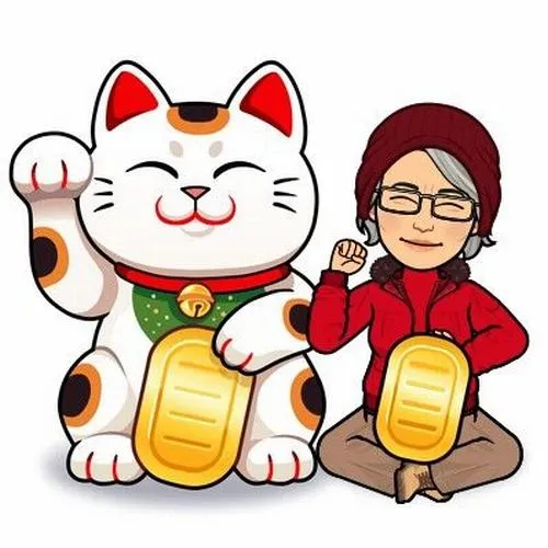 Hình profile mèo thần tài bố cục trung tâm thể hiện chiêu tài