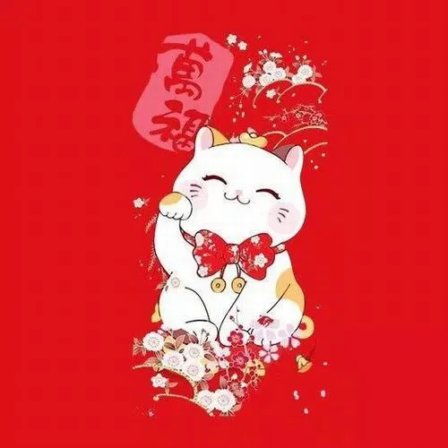 Avatar dễ thương mèo thần tài phong cách đương đại mang tài lộc