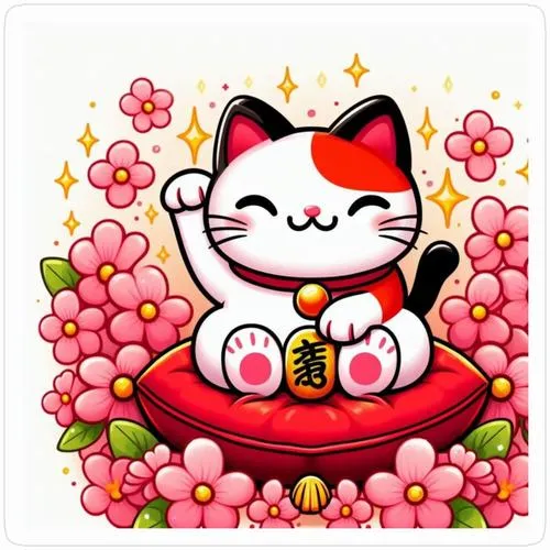 Ảnh avatar mèo thần tài tối giản tạo khoảng lặng nghệ thuật