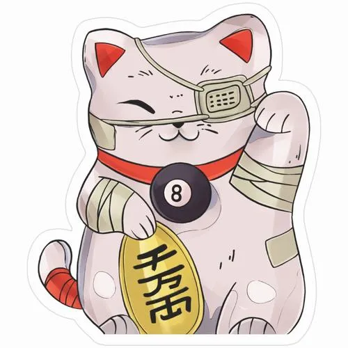 Hình avatar cute mèo thần tài màu sắc phong thủy hút lộc