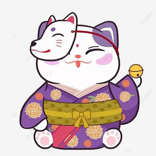 Ảnh profile mèo thần tài hoạt hình ánh sáng mềm tạo phúc khí