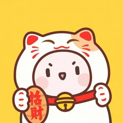 Hình avatar cute mèo thần tài tối giản hiện đại gợi vía tốt