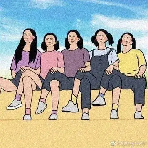 Ảnh hiển thị đội 5 người thể hiện độ đồng đều qua trang phục cùng tone