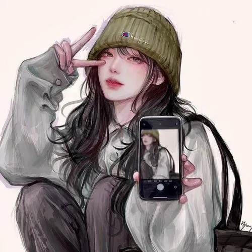 Avatar nữ ngáo con bé hài hước nhẹ khoảng cách an toàn