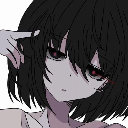 Ảnh trang cá nhân anime buồn trắng đen bố cục cận kết nối