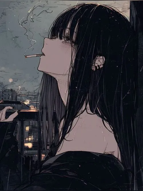 Ảnh đại diện anime trắng đen buồn nhẹ, nhìn là thấy tâm trạng